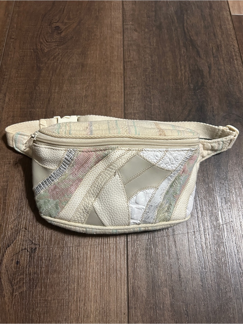 ✨ Vintage 90s Accessory Works Patchwork Fanny Pack | Pastel & Snakeskin Textures
